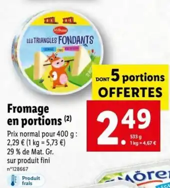 Lidl Fromage En Portions offre