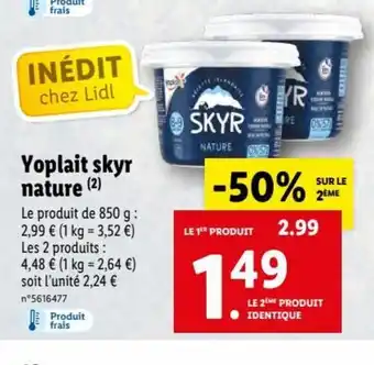 Lidl Yoplait Skyr Nature offre