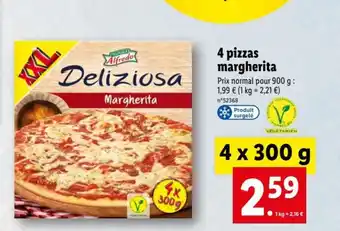 Lidl 4 Pizzas Margherita offre