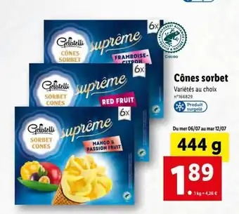 Lidl Cônes Sorbet offre