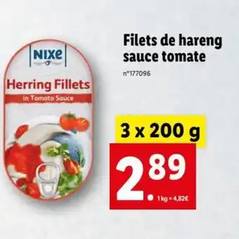 Lidl Filets de hareng Sauce Tomate offre
