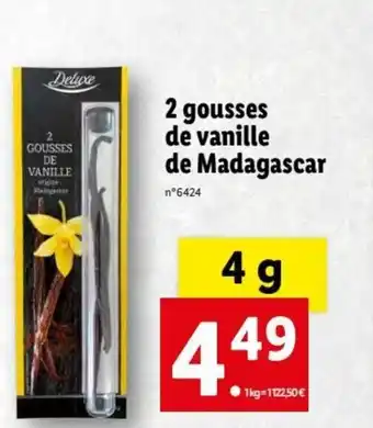 Lidl 2 Gousses de Vanille de Madagascar offre
