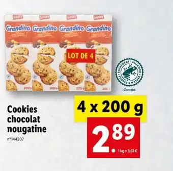Lidl Cookies Chocolat Nougatine offre