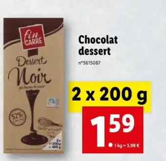 Lidl Chocolat Dessert offre