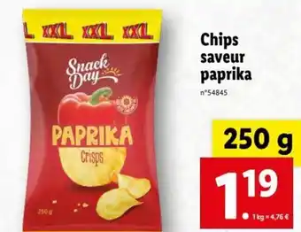 Lidl Chips Saveur Paprika offre