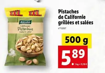Lidl Pistaches de Californie Grillées et Salées offre