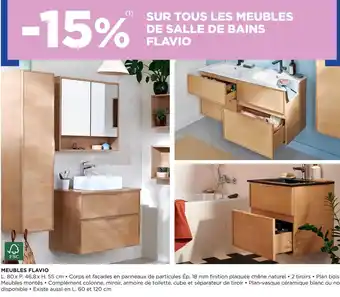 Lapeyre Bon plan sur tous les meubles de salle de bains flavio offre