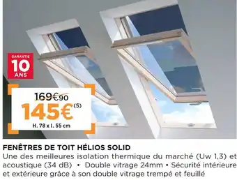 Lapeyre Fenêtres de toit hélios solid offre