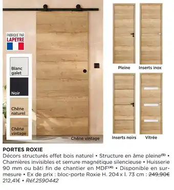 Lapeyre Bon plan sur les portes roxie offre