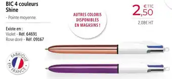 Office Depot Bic bic 4 couleurs shine offre