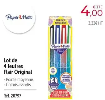 Paper mate lot de 4 feutres flair original