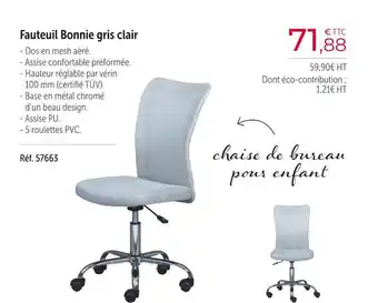 Fauteuil bonnie gris clair