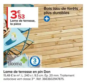 Castorama Blooma lame de terrasse en pin don offre