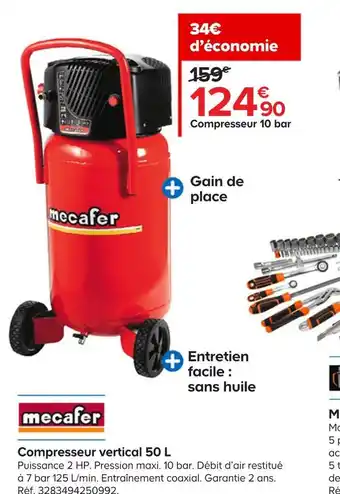 Castorama Mecafer compresseur vertical 50 l offre