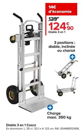 Castorama Diable 3 en 1 cosco offre