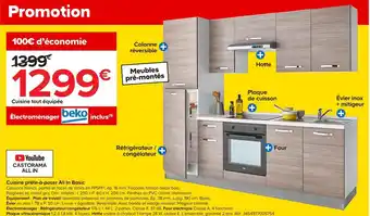 Castorama Beko cuisine prête-à-poser all in basic offre