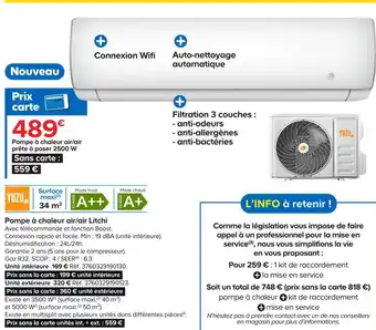 Castorama Pompe à chaleur air/air litchi offre