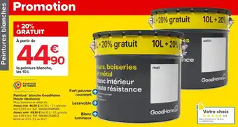 Castorama Goodhome peinture* blanche haute résistance offre