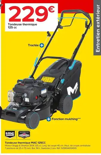 Castorama Tondeuse thermique mac 125cc offre