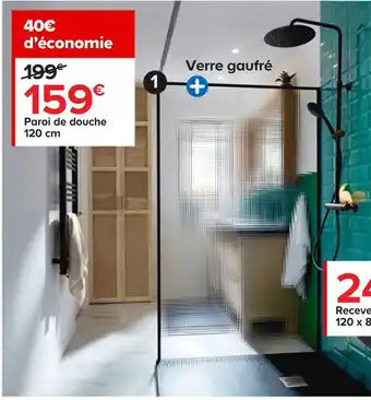 Goodhome paroi de douche ezili 120 cm