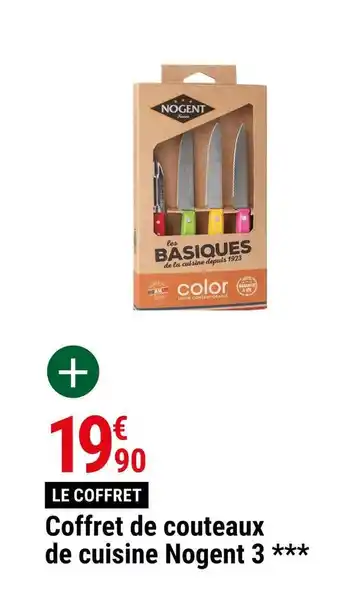 Gamm vert Nogent coffret de couteaux de cuisine 3 *** offre