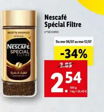 Lidl Nescafé Spécial Filtre offre