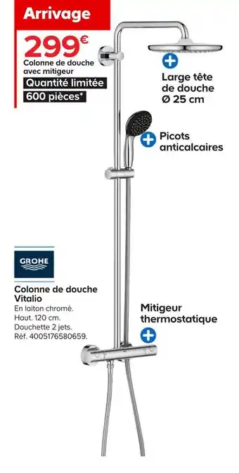 Castorama Grohe colonne de douche vitalio offre