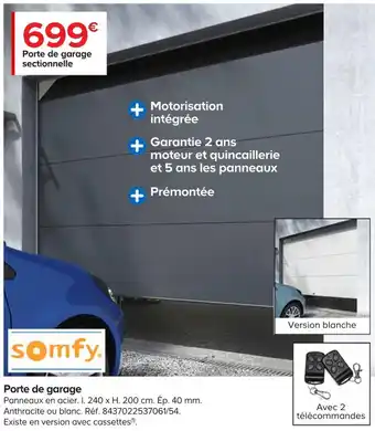Castorama Somfy porte de garage offre