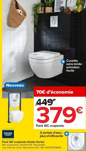 Castorama Grohe pack wc suspendu solido vortex offre