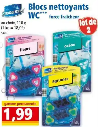 Norma Saubermax blocs nettoyants wc force fraîcheur offre