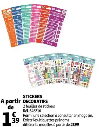 Auchan Stickers decoratifs offre