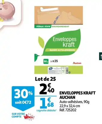 Auchan Auchan enveloppes kraft offre