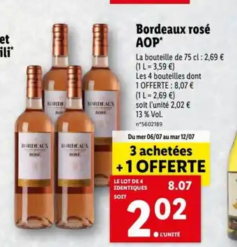 Lidl AOP Bordeaux Rosé offre
