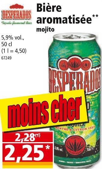 Norma Desperados bière aromatisée mojito offre