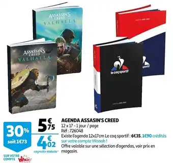 Auchan Agenda assasin's creed offre