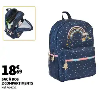 Auchan Sac à dos 2 compartiments offre