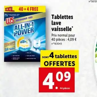 Lidl Tablettes Lave Vaisselle offre
