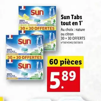 Lidl Sun Tabs Tout En 1 offre
