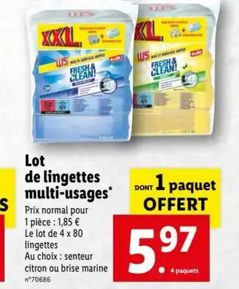 Lot de Lingettes Multi-Usages