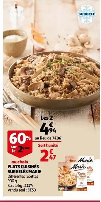 Auchan Plats cuisinés surgelés marie offre