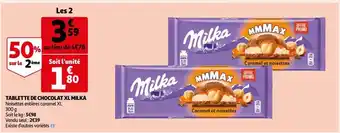 Auchan Tablette de chocolat xl milka offre