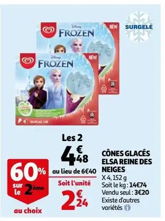 Auchan Cônes glacés elsa reine des neiges offre