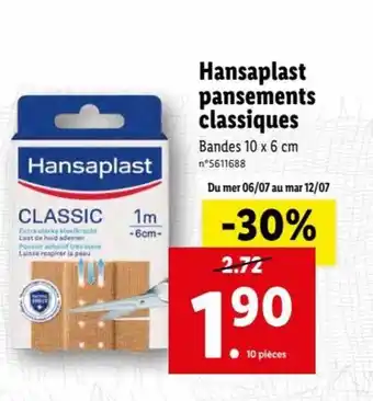 Lidl Hansaplast Pansements Classiques offre