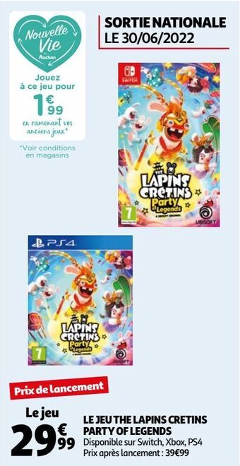 Auchan Le jeu the lapins cretins party of legends offre
