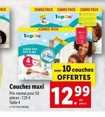 Lidl Couches Maxi offre
