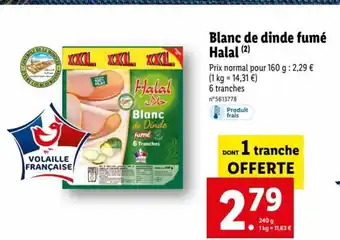 Lidl Blanc de Dinde Fumé Halal offre