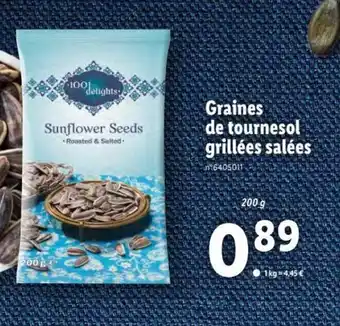 Lidl Graines de Tournesol Grillées salées offre