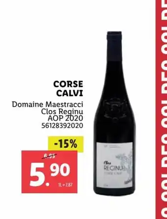 Lidl Corse Calvi Domaine Maestracci Clos Reginu AOP 2020 offre