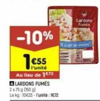 Leader Price Lardons Fumés offre