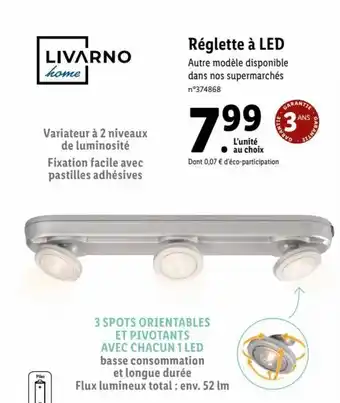 Lidl Livarno Réglette à LED offre
